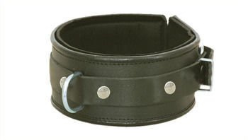 Czarna Obroża Szeroka z Półkolem i Wyściółką Leder 1001 BL