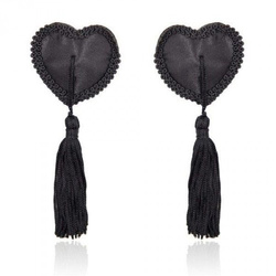 Nasutniki Heart Nipples Tassels Black – Zaskocz Go w Sypialni!