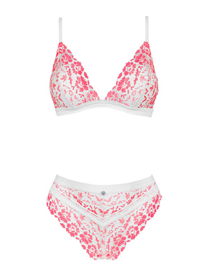 Komplet Bloomys Obsessive – Trójkątny Biustonosz i Figi w Odcieniu Różu