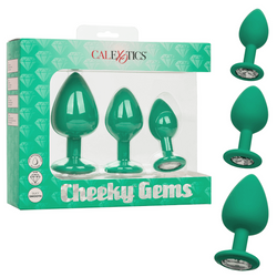 Trzy Kryształowe Silikonowe Korki Analne - Cheeky Gems