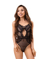 SEXY Body Paula LivCo Corsetti Czarne Zmysłowe Body z Koronką i Prześwitującą Siateczką