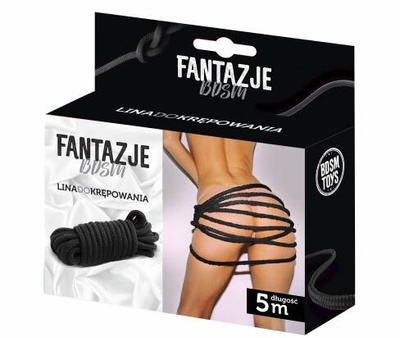 Fantazje BDSM – Czarna Lina do Krępowania Bondage (5m)