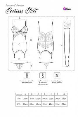 Gorset Persinne Emporio LivCo Corsetti – Luksusowy 3-częściowy Zestaw Miętowy
