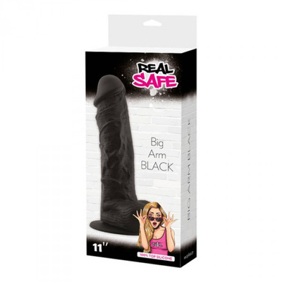 Realistyczne Dildo Real Safe 11" Toyz4Lovers – Silikon, Przyssawka, Black!