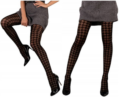 Seksowne Rajstopy w Pepitkę ZigZag 20 DEN LivCo Corsetti – Geometryczny Wzór