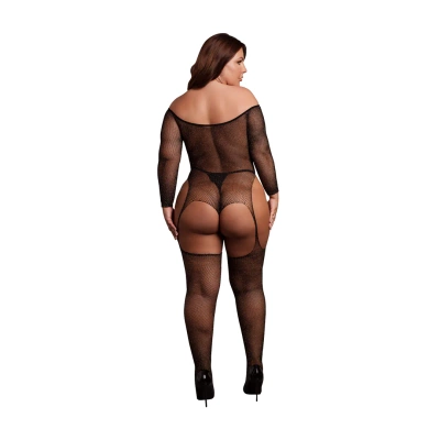 Le Désir Bodystocking 74 – Siateczkowe z Drobinkami Złota Seksowny Hit
