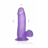 Niewielki Naturalny Żelowy Penis Fioletowy - 6" Jelly Studs Crystal Dildo Small Purple