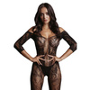 Koronkowy bodystocking z długim rękawem i otwartym krokiem 33 Le Desir 