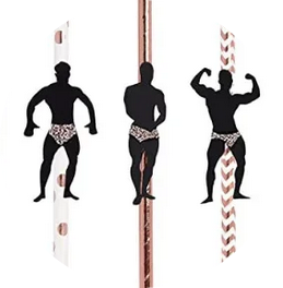 Słomki z Tancerzami – Różowe Złoto, Gadżet na Wieczór Panieński 6 szt.