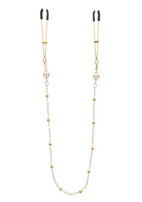 Złoty Łańcuszek z Klamerkami na Sutki BDSM TABOOM 17280!