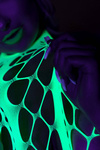 Neonowy Bodystocking Ouch! 835 Green UV Siateczka Druga Skóra!
