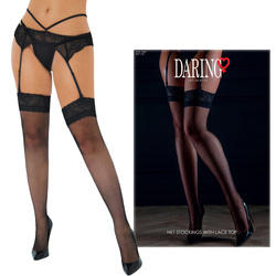 Pończochy kabaretki do pasa z koronką – Sexy Net Lace Top Daring