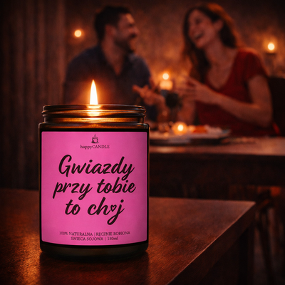 Świeca sojowa „Gwiazdy przy Tobie to ch*j” – prezent dla niej