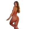 Bodystocking czerwony Le Desir 26 siateczka i koronka z półgolfem otwarty krok
