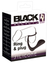 Silikonowy zestaw korek analny i ring Black Velvets Ring & Plug