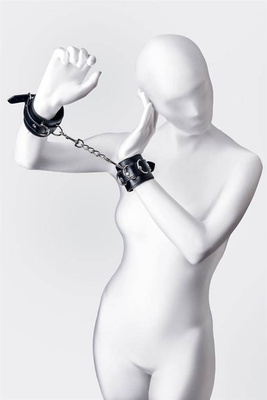 Czarne Kajdanki Z Ekoskóry - Anonymo Wrist Cuffs No 0103 Black