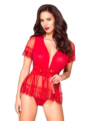 Erotyczny Peniuar i Stringi - Obsessive 870-PEI-3