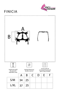 Finicia LivCo Corsetti – Czarny pas z haftem, uniwersalny