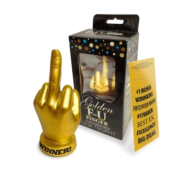 Złoty puchar ze środkowym palcem Golden F-U Finger Trophy – śmieszny gadżet