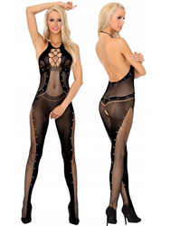 Ilean LivCo Corsetti – Bodystocking z otwartym krokiem i diamencikami