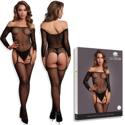 Le Désir Bodystocking 74 – Siateczkowe z Drobinkami Złota Seksowny Hit