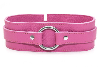 Profesjonalna Różowa Obroża Ze Skóry Naturalnej - Leder 1024