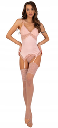 Gorset Persinne Emporio LivCo Corsetti – Luksusowy 3-częściowy Zestaw Pudrowy Róż