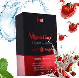 INTT Liquid Vibrator Strawberry 15ml – Żel Wibrujący o Smaku Truskawki!