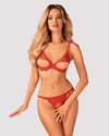 Zestaw Bergamore Obsessive – Czerwony, Otwarte Miseczki i Stringi Crotchless