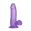 Niewielki Naturalny Żelowy Penis Fioletowy - 6" Jelly Studs Crystal Dildo Small Purple