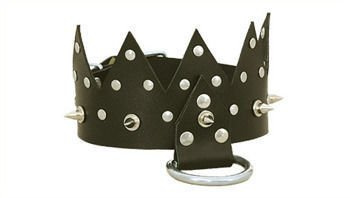 Obroża "Zębatka" z kolcami i półkolem Leder 1004