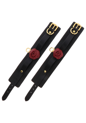 Kajdanki BDSM Wild Roses z Różą Czarne Taboom