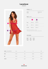 Zestaw Lacelove Babydoll & Thong Obsessive – Halka i Stringi, Czerwona Koronka