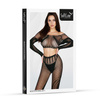 Zmysłowy Dwuczęściowy Bodystocking 2071 Black Długi Rękaw od SoftLine Collection