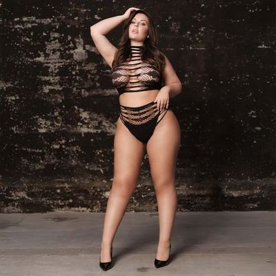 Zmysłowy Dwuczęściowy Komplet z Topem i Majtkami PLUS SIZE Le Désir Carpo 