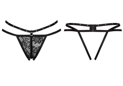 Stringi Koronkowe Nomade Black LivCo Corsetti Fashion z Tasiemkami!