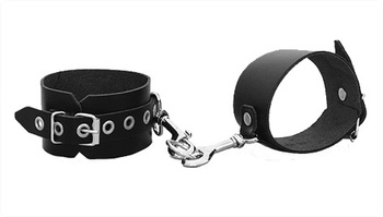 Kajdanki na ręce łączone karabińczykami Leder 2011
