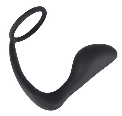 Silikonowy zestaw korek analny i ring Black Velvets Ring & Plug