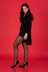 Rajstopy Harllas LivCo Corsetti Fashion – Czarna Siateczka z Eleganckim Ornamentem