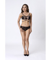 Czarny Komplet Eliana LivCo Corsetti Zmysłowy Koronkowy Biustonosz i Stringi