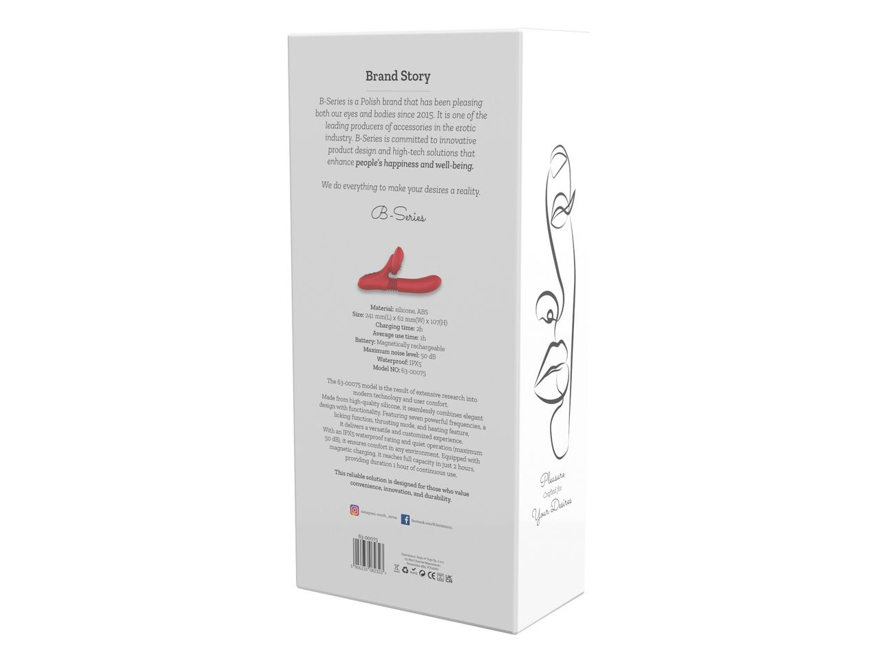 Silicone Vibrator 7 Powerful Modes Red – Wibrator Z Funkcją Podgrzewania
