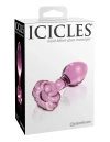 Szklany korek analny z różowym kwiatkiem – Icicles No. 48 Pipedream