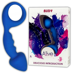 Silikonowa Wtyczka Analno-Waginalna - Dildo Alive Budy Blue
