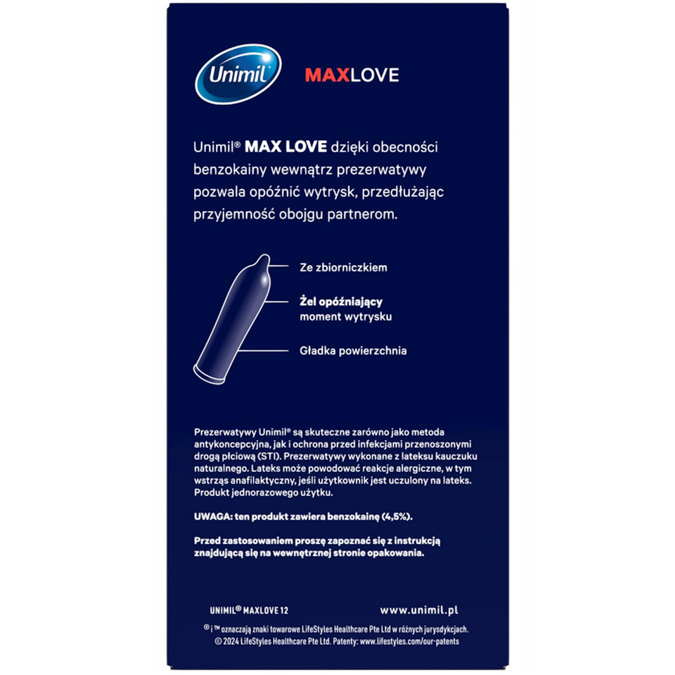 Unimil Max Love Time Control – Prezerwatywy Przedłużające Stosunek Delay