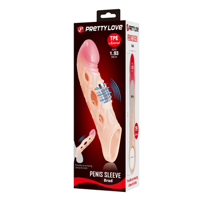 Nasadka na penisa z uprzężą i wibracją Pretty Love Brad