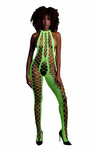Neonowy Bodystocking Ouch! 835 Green UV Siateczka Druga Skóra!