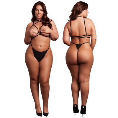 Zmysłowy Biustonosz z Odkrytymi Miseczkami XL-XXXL PLUS SIZE Open Cup Bra - 02 Le Désir 