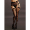 Rajstopy z Otwartym Krokiem i Pasiastym Wzorem – Zmysłowa Siateczka 42 Le Désir 