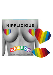 Tęczowe nakładki samoprzylepne na sutki - Nipplicious Rainbow Pasties