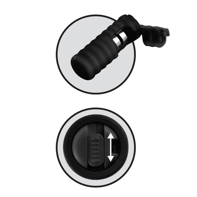 Wibrujące silikonowe pętle na sutki „Nipple Lassos” Czarny Fetish Fantasy